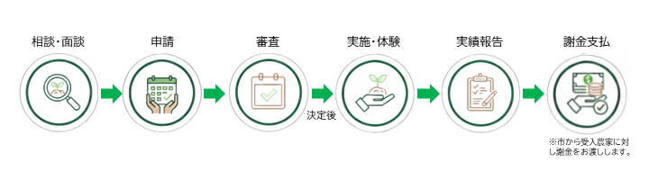 お試し就農の流れ図